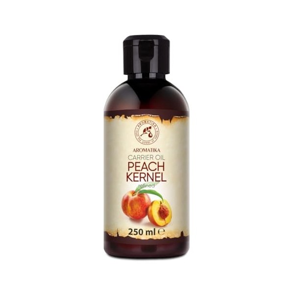 Huile de Noyau de Pêche 250ml - Prunus Persica Kernel Oil - Pur et Naturel - Pressé à Froid - Huile de Base - Soins Intensifs