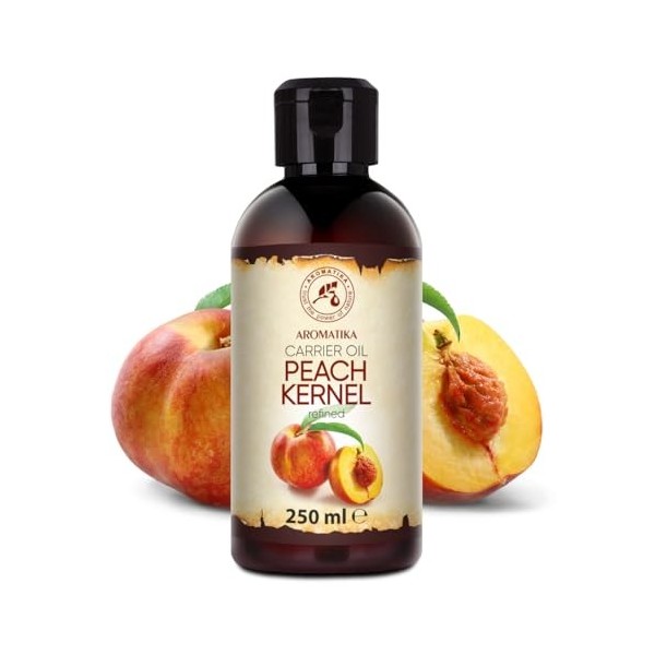 Huile de Noyau de Pêche 250ml - Prunus Persica Kernel Oil - Pur et Naturel - Pressé à Froid - Huile de Base - Soins Intensifs