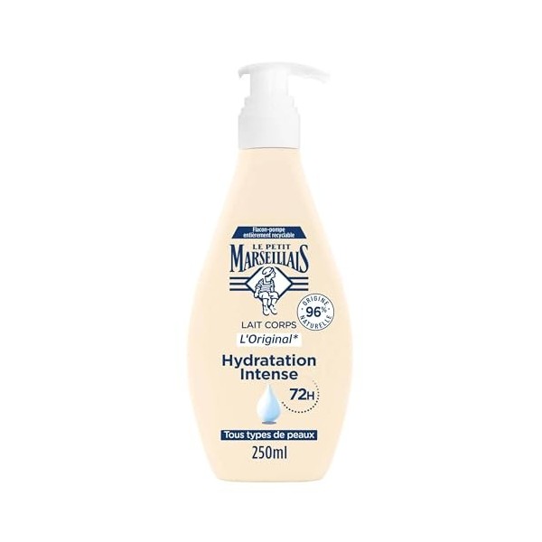 Le Petit Marseillais | Lait Corps LOriginal flacon-pompe de 250 ml – Soin pour le corps hydratation intense 72 h – Lait hy