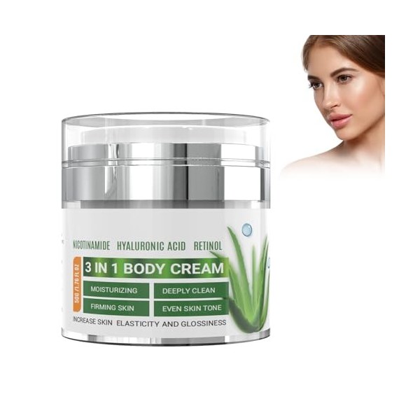 Eazerom 03 Hydratantes Crème Visage et Corps Aloe Vera,50g,Naturel Soins de la Peau Visage et Corps,Hydrate & Rafraîchit,Crèm