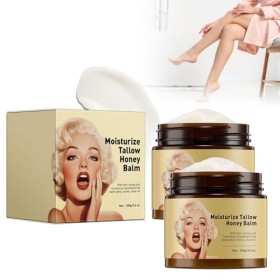 Wootapson 2PC Soin De La Peau Au Suif De Bœuf,Baume De Suif Pur,Suif De Bœuf Fouetté Et Baume Au Miel,Crème Hydratante A Base