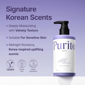 PURITO Luminous Moisture Shea Butter Body Lotion, Shea Butter, Gentle on Skin, Moisturizing, Dry Skin, Pump Bottle, K-Beauty,