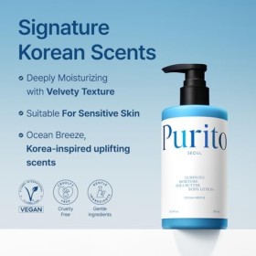 PURITO Luminous Moisture Shea Butter Body Lotion, Shea Butter, Gentle on Skin, Moisturizing, Dry Skin, Pump Bottle, K-Beauty,