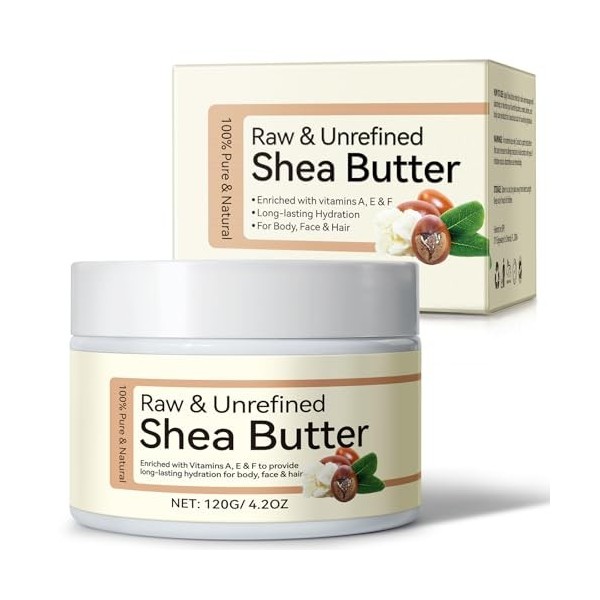 Lait corporel parfumé au beurre de karité, 120g Hydratation au beurre de karité biologique, hydratation et hydratation luxueu