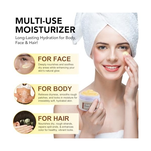 Lait corporel parfumé au beurre de karité, 120g Hydratation au beurre de karité biologique, hydratation et hydratation luxueu