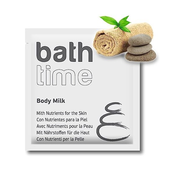 GPQ - Lait Corporel BATH TIME | 400 Unités x 8 Gr | 96% dOrigine Naturelle | Soins avec Nutriments pour la Peau, Sans Parabè