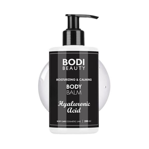 Bodi Beauty Baume corporel 250 ml avec acide hyaluronique, glycérine, urée, aloe vera, algues - Baume hydratant pour le corps
