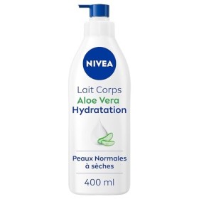 NIVEA Lait corps à lAloe Vera Hydratation 72h 1 x 400 ml — Lait hydratant à lAcide Hyaluronique pur — Crème hydratante co