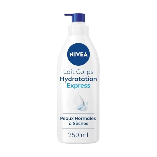 NIVEA Lait corps Hydratation Express 72h 1 x 400 ml — Lait hydratant à lAcide Hyaluronique pur — Soin pour le corps hydrat