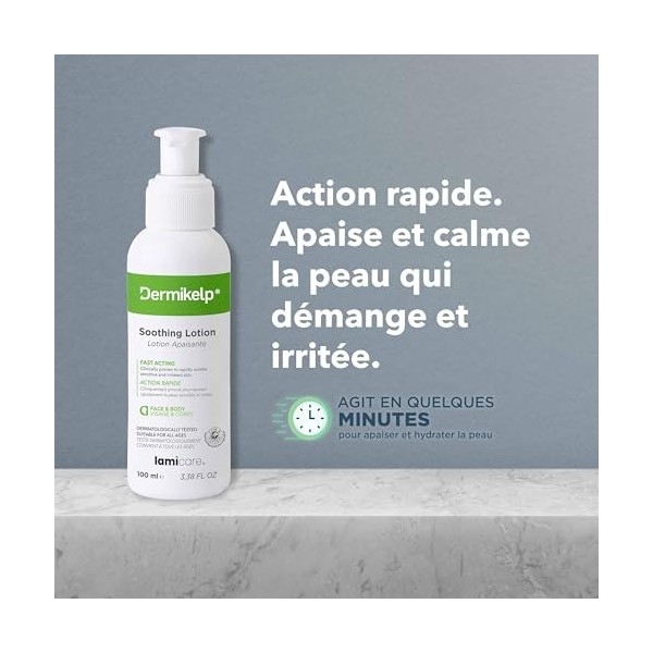 Dermikelp® Lotion Apaisante Aiguë – Soin rapide pour peau sensible et sèche – Améliore l’apparence des rougeurs – Testé derma