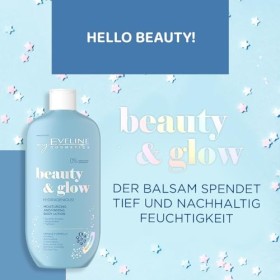 Eveline Cosmetics Beauty&Glow Lotion Corps Hydratant Raffermissant avec Vitamines & Caféine Naturelle - 350 ML - Hydratation,