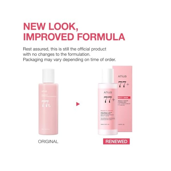 ANUA Lotion revitalisante à la niacine et à la pêche, hydratant pour le visage avec vitamine B12, céramide, panthénol, acide 