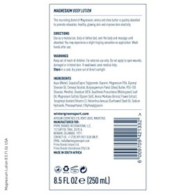 Magnesium Body Lotion by Wintergreen for Unisex - 8.5 oz Body Lotion
