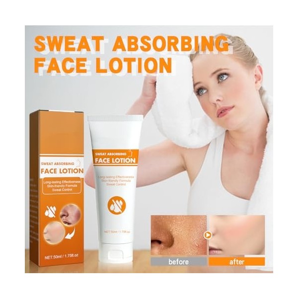 Anti-transpirant pour le visage, lotion pour le visage absorbant la transpiration, lotion pour le visage anti-transpiration, 