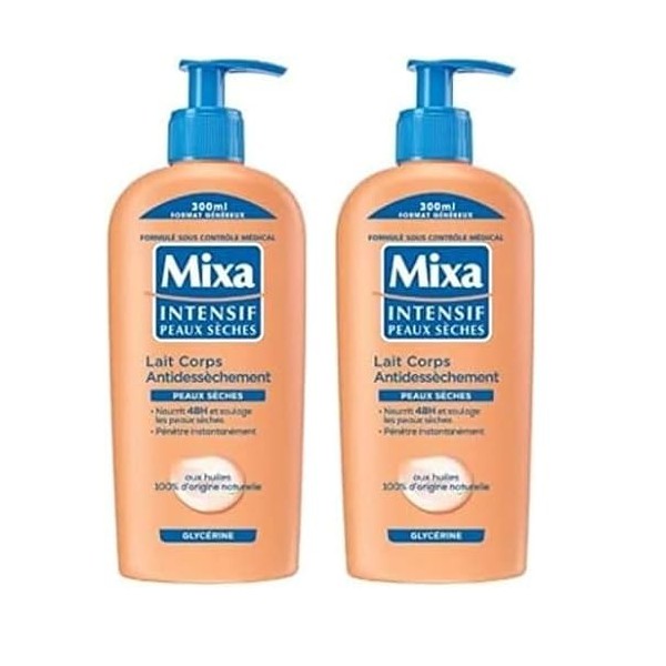Mixa Intensif Peaux Sèches Lait Corps Anti Dessèchement, 300ml Lot de 2 