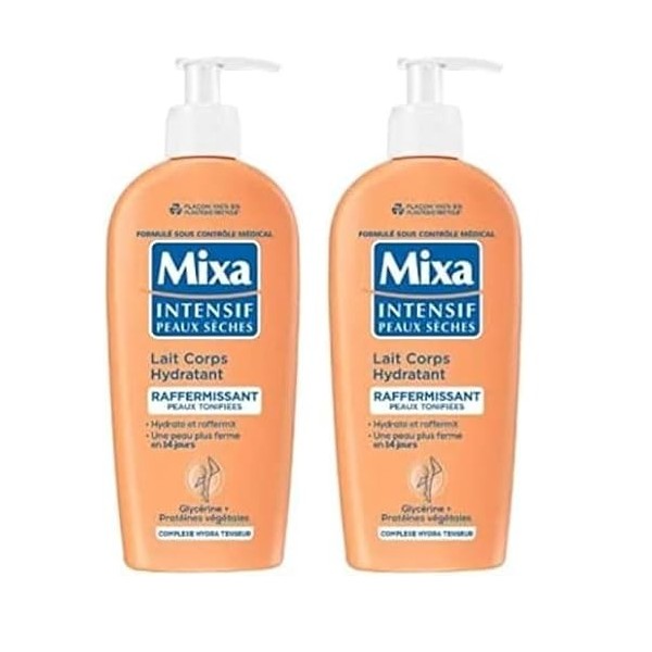 Mixa Intensif Peaux Sèches Lait Corps Nutritif Satinant, 250ml Lot de 2 
