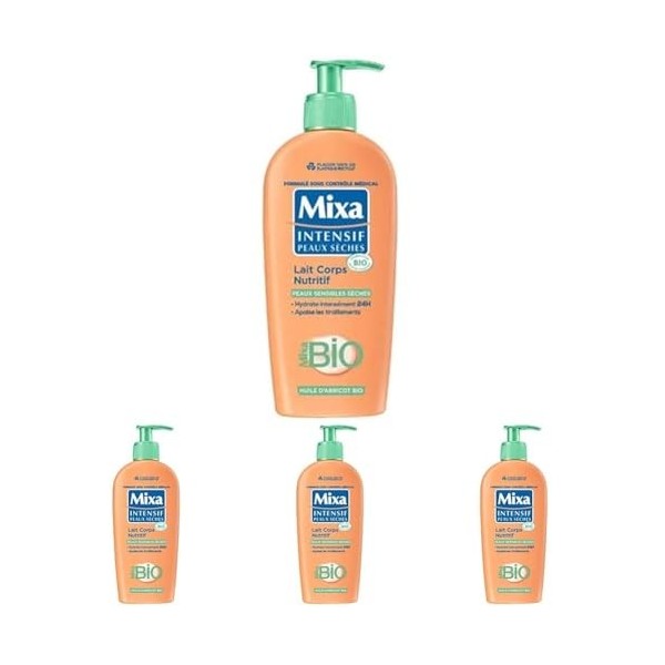 Mixa Intensif Peaux Sèches Lait Corps Nutritif Satinant, 250ml Lot de 2 