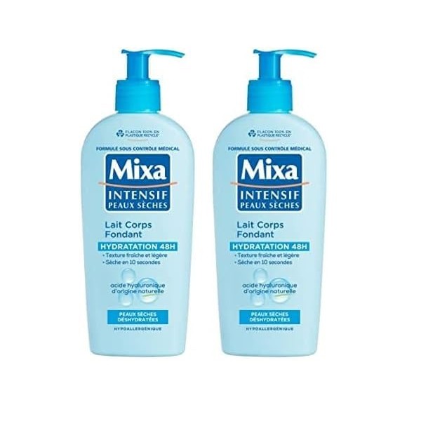 Mixa Intensif Peaux Sèches Lait Corps Nutritif Satinant, 250ml Lot de 2 