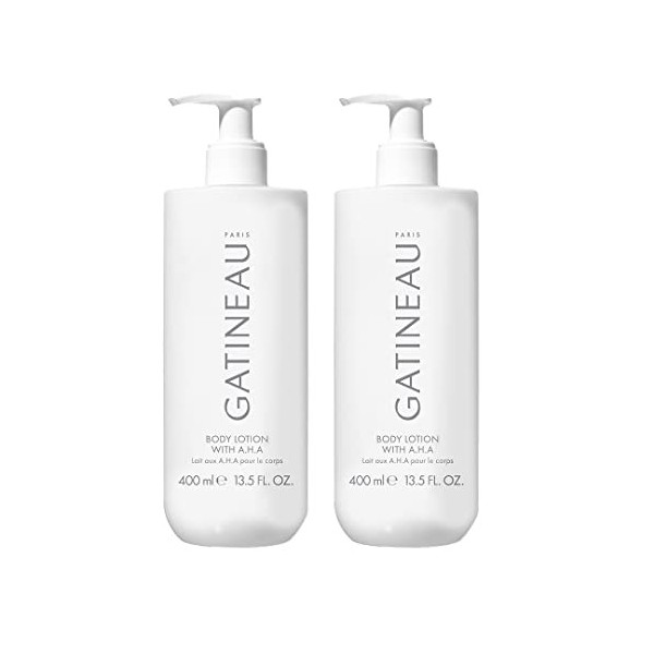 Gatineau - AHA Lot de 2 flacons de lotion pour le corps, crème hydratante pour peaux sèches au beurre de karité 400 ml 
