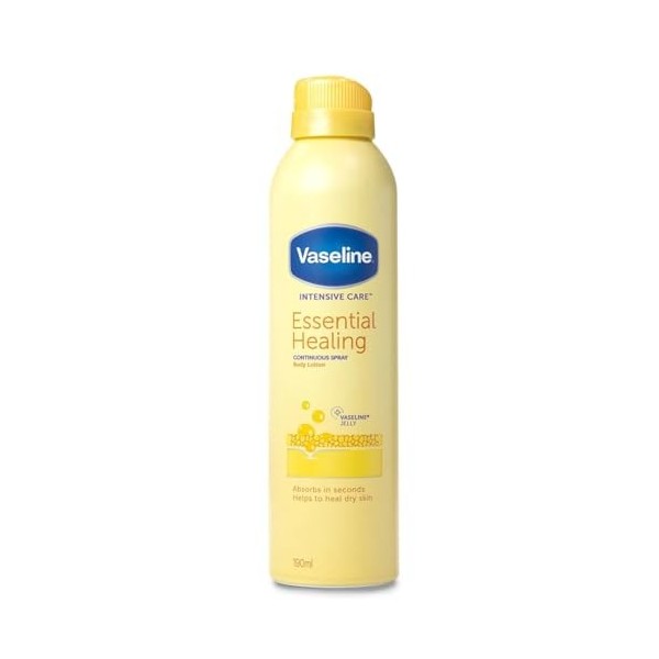 6 x Vaseline Lotion pour le corps Spray – Essential Healing – pour peaux sèches, rugueuses – 190 ml
