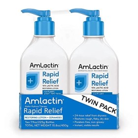 AmLactin Rapid Relief Restoring Lotion + Ceramides Twin Pack, 2 7.9 Ounce Bottles, Paraben Free