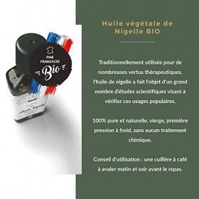 Huile de Nigelle BIO Pressée à froid, Pure, Cumin noir - 100% Naturelle, cultivée en Égypte et embouteillée en France - Quali