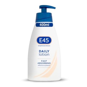 E45 Lotion Quotidienne 400ml - Lotion pour Peau Sèche - Apaise la Sécheresse et Adoucit la Peau Rugueuse - Hydratant NonGras 