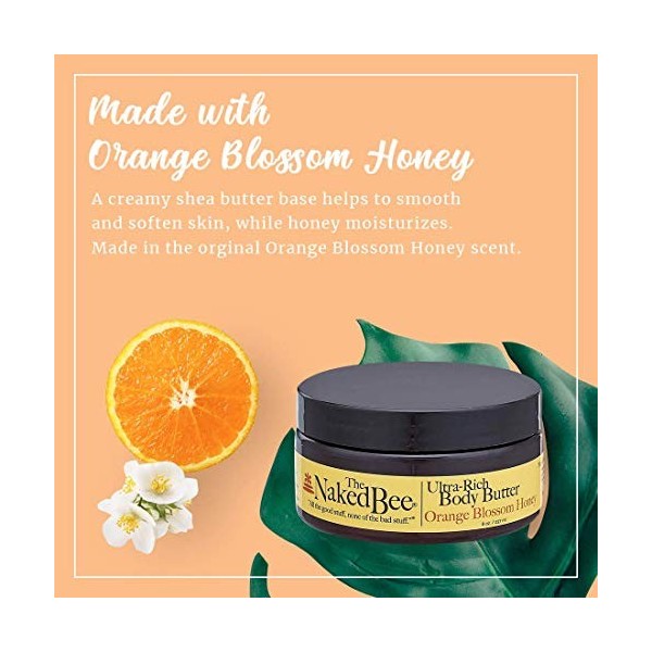 The Naked Bee Orange Blossom Ultra Rich Body Butter Lotion 8oz by The Naked Bee