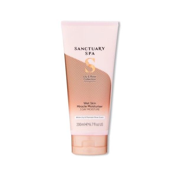 Sanctuary Spa Lily and Rose Lotion corporelle Wet Skin Moisture Miracle pour peaux sèches, végétalien et sans cruauté envers 