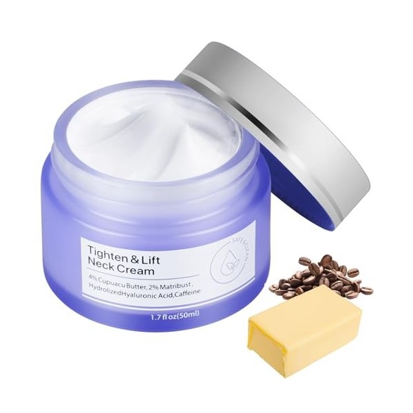 LOPHE Crème Raffermissante Cou et Décolleté, Hydratante Anti-âge pour le Cou Crème Relachement Cou pour Resserrer la Peau Aff