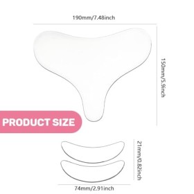 Lot de 4 patchs anti-rides en silicone réutilisables,cache-oeil Coussinets Anti-rides pour la Poitrine, Patchs Anti-rides Déc