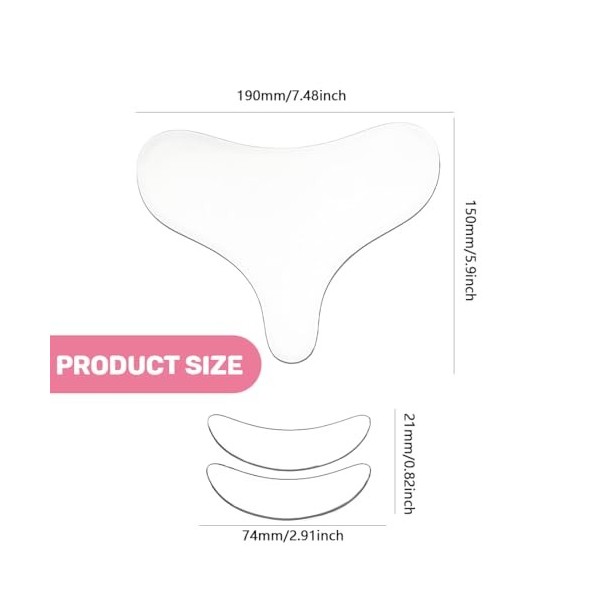 Lot de 4 patchs anti-rides en silicone réutilisables,cache-oeil Coussinets Anti-rides pour la Poitrine, Patchs Anti-rides Déc