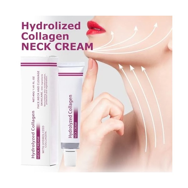 Tkekruh 2pc Neck Firming Cream 40g, Anti Wrinkle Cream, Crème Raffermissante Cou Crème pour Le Cou Décolleté Cream Double Chi