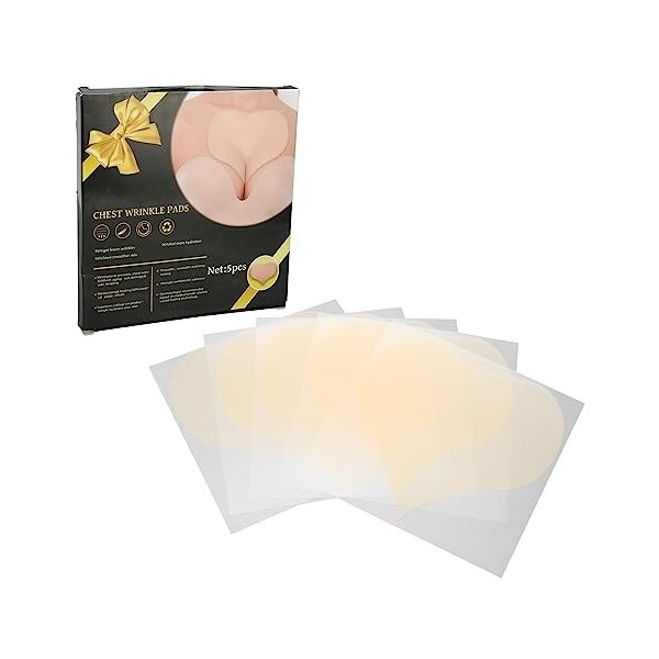Coussinets Anti-Rides de la Poitrine, 5 Pièces, Coussinets Anti-Rides en Silicone pour Resserrer la Poitrine, Patchs Hydratan