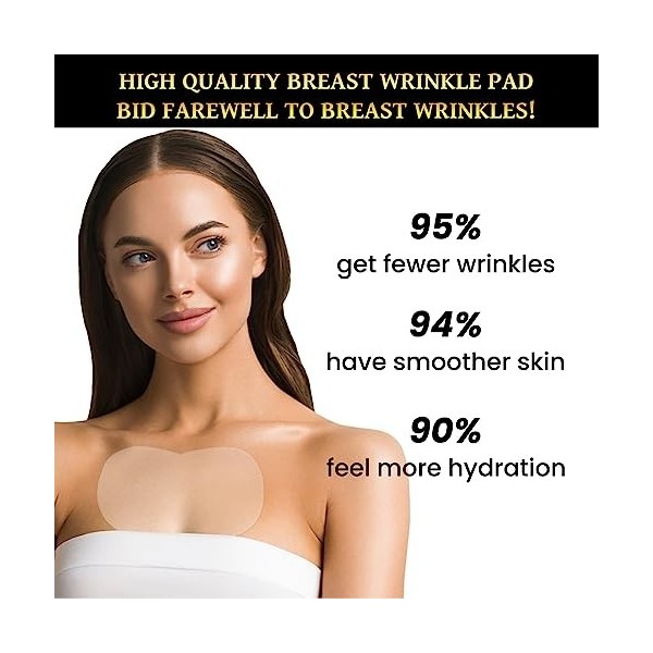 Coussinets Anti-Rides de la Poitrine, 5 Pièces, Coussinets Anti-Rides en Silicone pour Resserrer la Poitrine, Patchs Hydratan