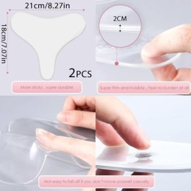 2 Pièces Patchs Anti-Rides En Silicone, Coussinets Anti-Rides,Coussin Poitrine Anti-Rides Tampon,Poitrine Patchs Anti Rides,C