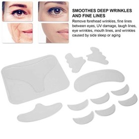 11 Pièces Silicone Visage Anti-rides Patch, Facial Patches, Réutilisable Joue Poitrine Front Anti-ridules Autocollants, pour 