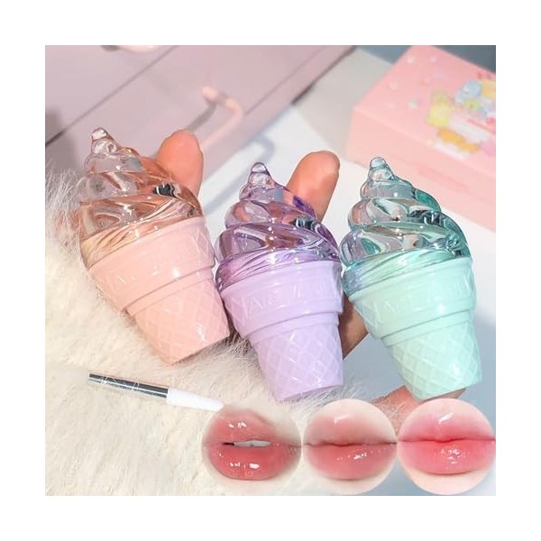 Set De Gloss Hydratant 3 Pièces, Masque De Sommeil Pour Les Lèvres, Baume à Lèvres Solide Pour Grils, Nourish Lip Care Makeup