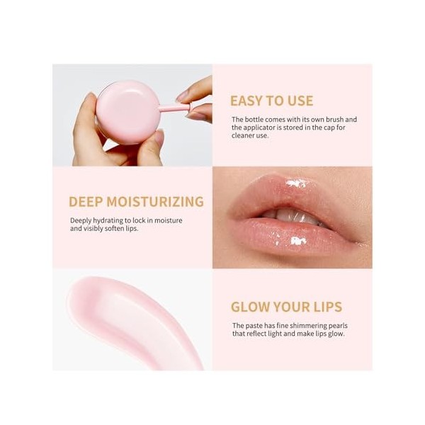 Baume à lèvres teinté - Masque à lèvres de nuit - Traitement des lèvres sèches et craquelées - Soin des lèvres naturel - Nour