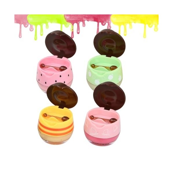 Baume A Levre 4 PièCes Honey Balm RéDuire Les Rides Des LèVres Hydratation Anti-Fissures Baume A Levre Hydratant Repulper Les