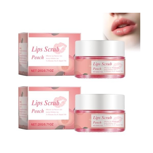 Exfoliator à Gommage à Lèvres Lèvres Pendant la Nuit Hydratant de la Nuit de Sommeil de Réponse à la Crème pour les Lèvres Pê