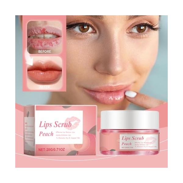 Exfoliator à Gommage à Lèvres Lèvres Pendant la Nuit Hydratant de la Nuit de Sommeil de Réponse à la Crème pour les Lèvres Pê