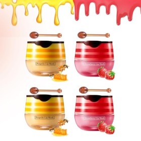 Baume à Lèvres Bee Balm Masque à Lèvres Bee Balm, 2 Pcs Honey Lip Balm, Baume à Lèvres Hydratant, pour Soin des Lèvres, Care 