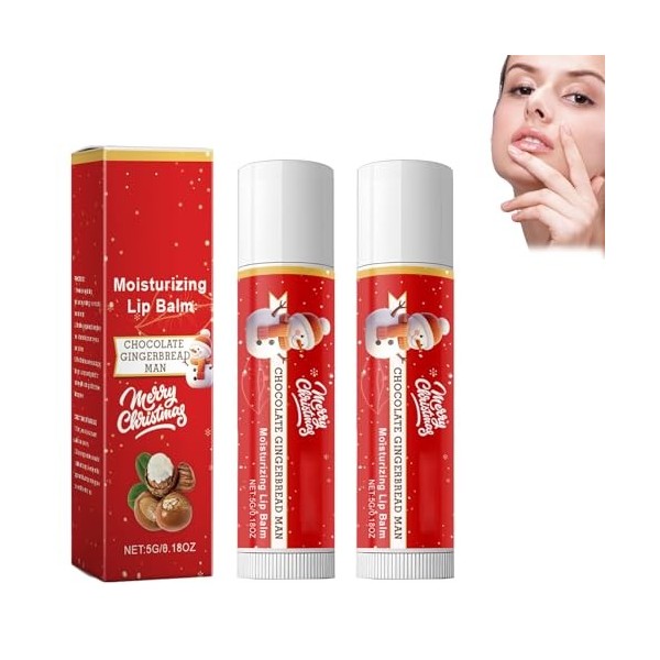 2PCS Baume à lèvres Hydratant, Pour éliminer les Peaux Mortes et les Soins de la peau des lèvres, Hydratation 24 h, Effet Nat