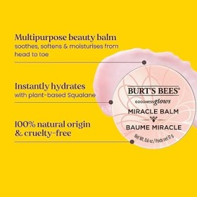 Burt’s Bees Baume à Lèvres, Baume Hydratant Multi-Usage En Boîte Pour Lèvres, Visage, Cuticules, Corps, Sourcils, Cheveux, Ba