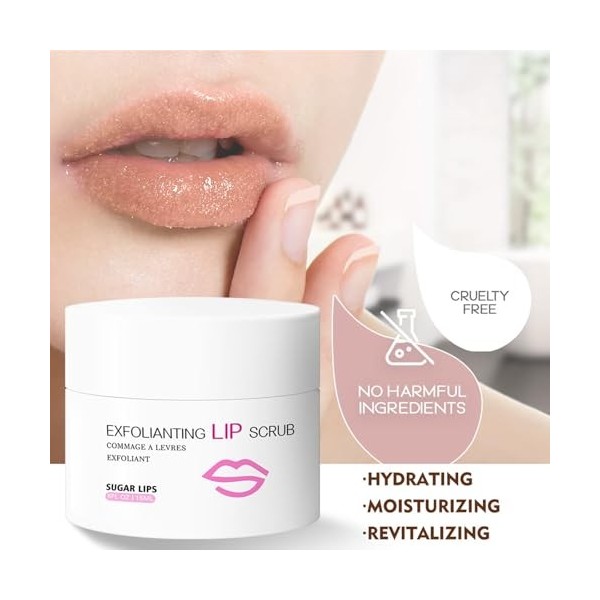 Peeling Naturel des Lèvres,Gommage Lèvres Hydratant,Gommage Lèvres Rides Fines,Éclaircissant Pour Les Lèvres Foncées,Masque d