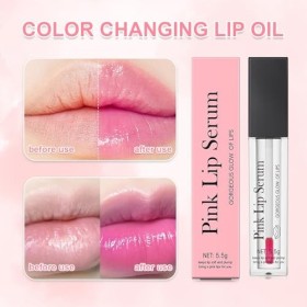 Lot de 2 sérums à lèvres roses,repulpeurs à lèvres,huile à lèvres naturelle à couleur changeante,lèvres belles et radieuses,t