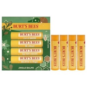 Burts Bees Jingle Balms by Burts Bees for Unisex - 4 Pc 0.15oz Lip Balm - Let Is Now, 0.15oz Lip Balm - Be Jolly, 0.15oz Sip 