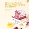 CHSEEO 4 Pièces Coffret Cadeau de Soins des Lèvres, 2 Baumes à Lèvres au Fromage et Cerise et 2 Gommages pour Les Lèvres, Cof