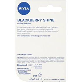 Nivea Lip Care Fruity Shine, Blackberry, 4,8 g, lot de 12